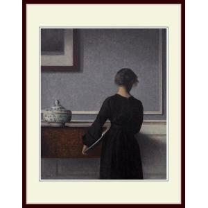 複製画 額付き：ヴィルヘルム ハマスホイ・「A Room in the Artist's