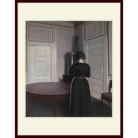 複製画 額付き：ヴィルヘルム ハマスホイ・「Portrait of a young woman」