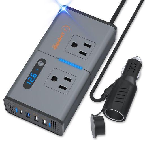 LSTインバーター200WシガーソケットコンセントQC3.0急速充電対応カーイン