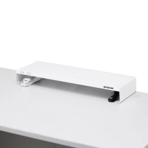 サンワサプライ電源タップ+USBポート付き机上ラック(W600xD200ホワイト