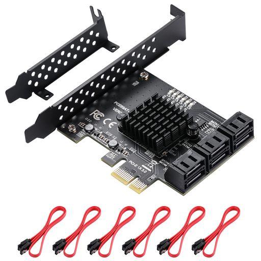 MZHOUPCIExpressSATA3.0増設ボード6ポートSATAカード6GbpsPCI-ESA...