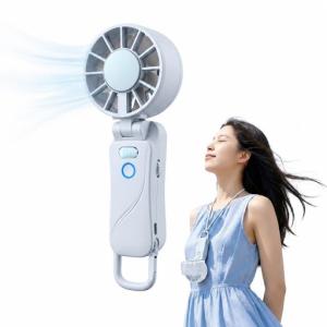 TOKAIZ(トカイズ) フローナファン Neo 携帯扇風機 ハンディファン 冷却プレート付き 6WAY 首掛け 卓上 折りたたみ カラビナ 100段