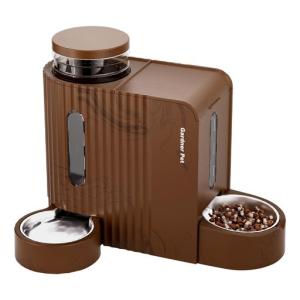 Gardner Pet 6L 大容量 ステンレスx2 重力式 自動給餌器 猫 犬 給餌3L+給水3L 一体型 家具風・新デザイン 自動餌やり機 ステン