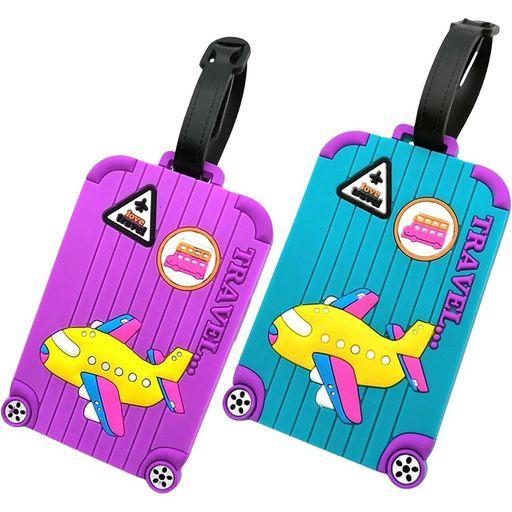 スーツケース用荷物タグ PVC ネームタグ 旅行タグ 識別タグ かわいい デザイン 軽量 耐久性 丈...