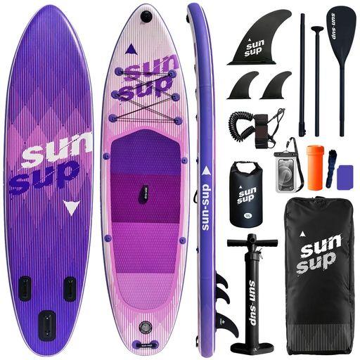 SUN-SUP インフレータブル スタンドアップパドルボード 320cm 幅広安定設計 滑り止めEV...