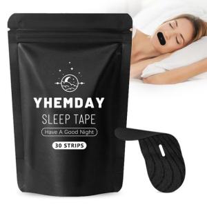 YHEMDAY 口閉じテープ いびき防止グッズ 鼻呼吸促進 鼾防止 いびき防止テープ 口呼吸防止テープ 肌にやさしいタイプ 無香料 Pure Blac