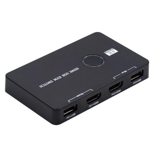 NFHKKVMUSB2.0&amp;HDMI4KスイッチセレクターデュアルPC共有モニターHDTVUSBポー...