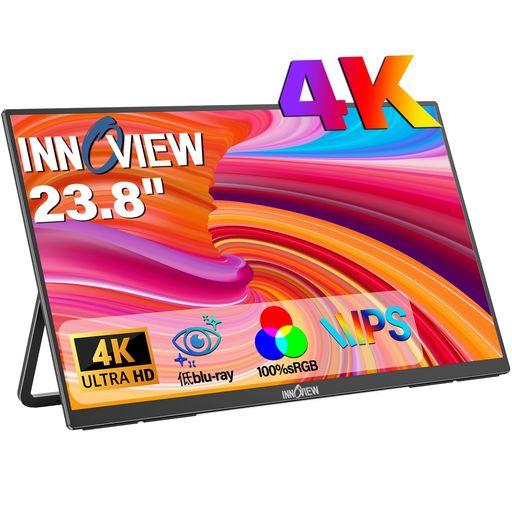 InnoViewモバイルモニター23.8インチ4KモバイルディスプレイUHD(3840*2160)1...
