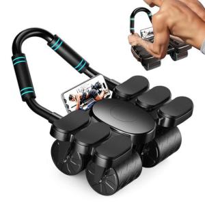 腹筋ローラー 腹筋ホイール スマホ置き台付き オートリターン 腹筋 トレーニング器具 エクササイズローラー 筋トレ ロー
