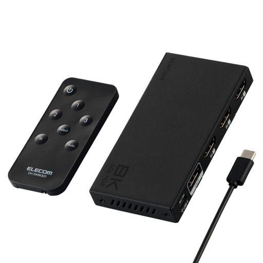エレコムHDMI切替器8K60Hz3入力1出力リモコン付きPS5・4/NintendoSwitch/...