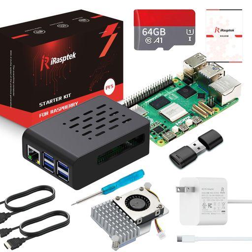 iRasptek Starter Kit For Raspberry Pi 5/ラズベリーパイ5 R...