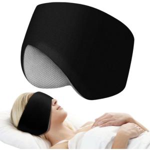 koundenekoアイマスク耳まで包むシルク質感温冷両用ノーズフィット通気性睡眠用安眠グッズ睡眠グッズ防音聴覚過敏目隠し遮光旅行