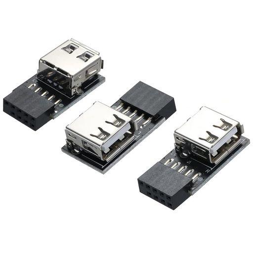 YBBOTT3ピースUSB2.0内部ヘッダー9ピン/10ピンtoAタイプアダプターマザーボードコンピ...