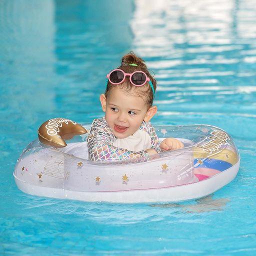 ベビー浮き輪 足入れ 子供浮き輪 可愛い虹 ベビーフロート プールやお風呂で 水遊び 赤ちゃん 3ヶ...