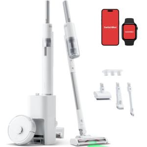 SwitchBotロボット掃除機K10+ProComboコードレス掃除機-軽量20000pa自動ゴミ収集使い捨てシート/水拭き/静音/置