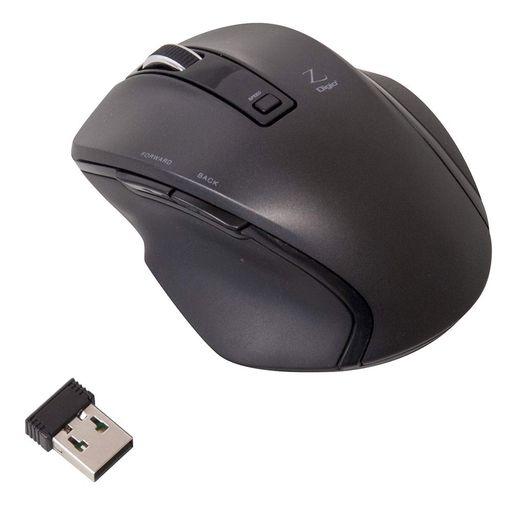 Digio2究極のカタチ2.4GHワイヤレスマウス5ボタンBlueLEDSサイズブラックZ7498