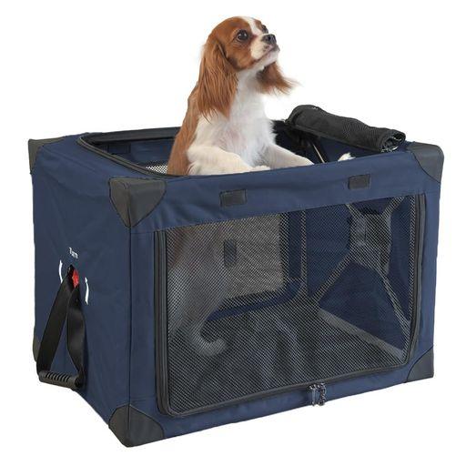 シンセーインターナショナルペットキャリー犬猫キャリー折りたたみケージペットクレートMサイズネイビー