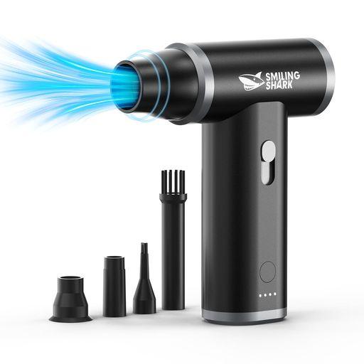 SmilingShark電動エアダスター超強力噴射無段階風量調整吸引機能付き130000rpm風速4...
