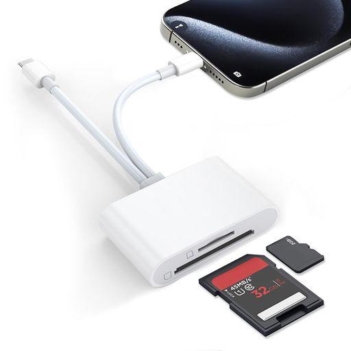 SDリーダー2in1i-Phone/Type-cTFSDmicroSD変換アダプタ最大1TB対応Mi...