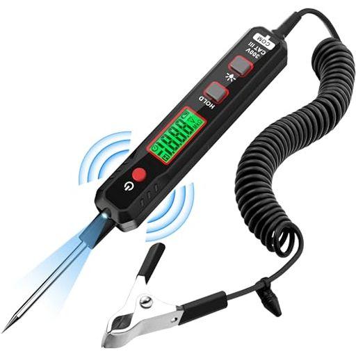KAIWEETS車用直流電圧検電器DC0.8V-100V全長200cm通電確認車電圧サーキットテスタ...