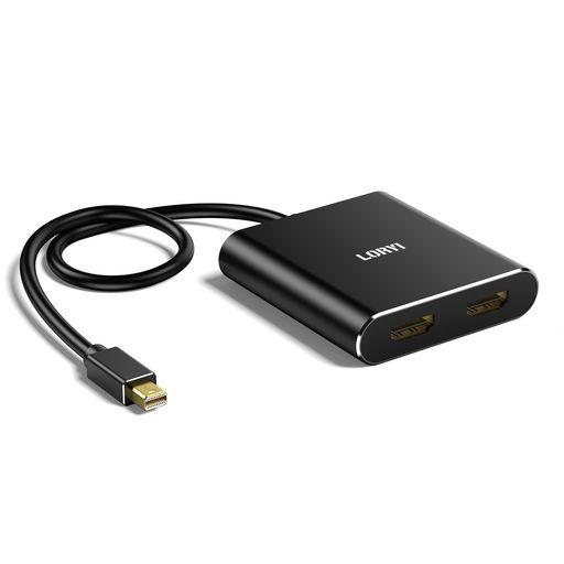 MiniDisplayPorttoデュアルHDMI4K@60HzMDP1.2to2HDMI分配器拡張...