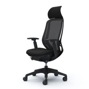 オカムラオフィスチェア完成品組立不要シルフィーエクストラハイバック背メッシュアジャストアームブラック樹脂脚ブラックフレー