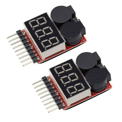 VKLSVAN2個セット2in11-8sリポ簡易電池電圧テスターRC低電圧ブザー警報バッテリーモニタ...