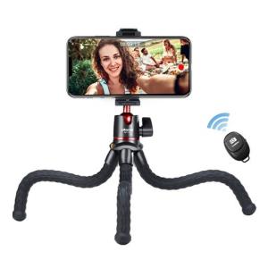 Ulanzi2in1くねくね三脚ミニ三脚Bluetoothリモコン/スマホホルダー/コールドシュー付き自由雲台1/4’’ネジ穴小型軽量どこでも固