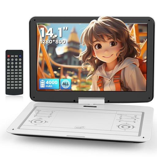 FANGORポータブルDVDプレーヤー15.5型車載用・携帯式CD/DVDプレイヤー14.1インチ画...