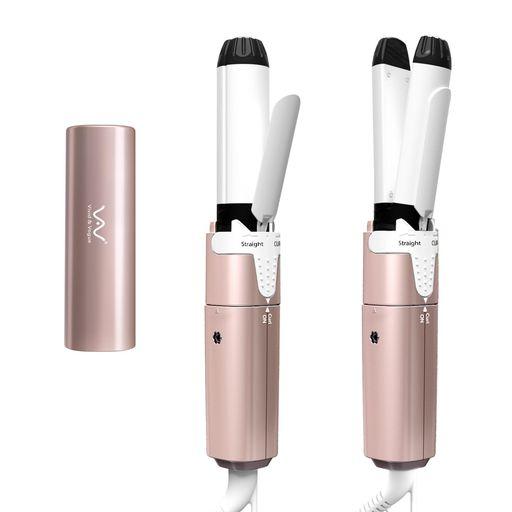 VAVMini2wayストレート&amp;カールアイロンヘアアイロン旅行用25mm両用コテ持ち運び便利機内持...