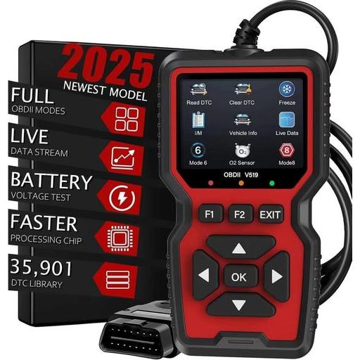 OBD2診断機スキャンツール全OBDII機能対応ユニバーサル自動車・トラック用10言語サポート故障診...