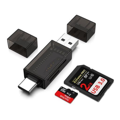 SDカードリーダータイプc&amp;USB3.02in1OTG対応マイクロSDカードリーダー2枚カード同時読...