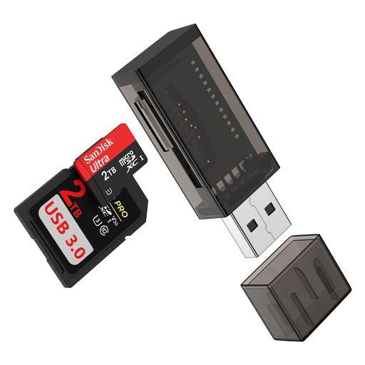 sdカードリーダーusb3.0マイクロsdリーダー2-in-1MicroSDカードリーダー超小型2枚...