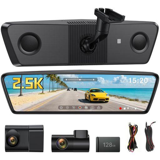 OKYESドライブレコーダー2.5K純正ミラー交換型分離128GBカード付属ステー無料360度