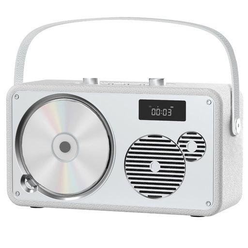 CDプレーヤー10Wbluetooth対応/FMラジオ/MP3再生/USB/AUX入力/ヘッドフォン...