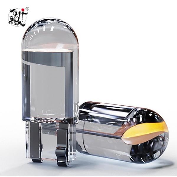 自動車　バイクT10ガラスCOB 8SMD高輝度W5Wライト(赤色光)