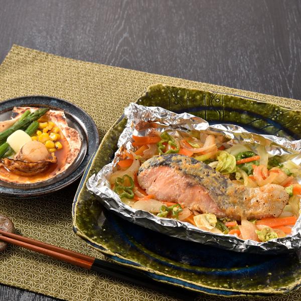 北海道 鮭のちゃんちゃん焼きと帆立バター焼き Aセット(切身80g×3枚、帆立バター焼き)