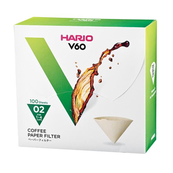 V60用ペーパーフィルターみさらし100枚箱入りVCF-02-100MK（1〜4杯用）/ハリオ（HA...