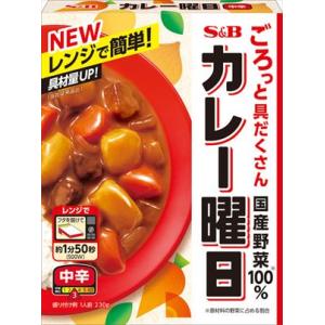 送料無料 エスビー食品 カレー曜日 中辛 230g×30個