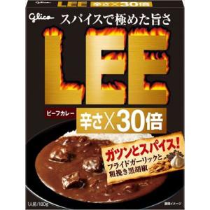 送料無料 江崎グリコ ビーフカレーLEE辛さ×30倍 180g×20個