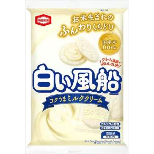 送料無料 亀田製菓 白い風船ミルククリーム(15枚入り)×24袋｜御用蔵 大川