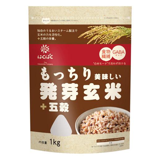 送料無料 はくばく もっちり美味しい発芽玄米+五穀 1kg×12袋