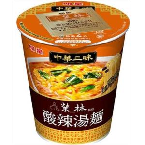 送料無料 明星 中華三昧タテ型 榮林 酸辣湯麺 64g×12個