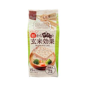 送料無料 幸福米穀 ブラウンライスケーキ(もち麦） 15枚入×24袋
