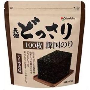 送料無料 オリオンジャコー 元祖どっさり韓国のり てりやき味(8切100枚)×16個