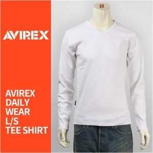 AVIREX アビレックス デイリー 長袖 Ｔシャツ Ｖネック リブ AVIREX DAILY L/S TEE SHIRT V NECK RIB 6153480-01, 617394-01 【ロンＴ・デイリーウェア】｜gpa