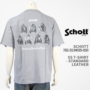 Schott ショット Tシャツ スタンダード レザー SCHOTT SS T-SHIRT STANDARD LEATHER 782-3134035-020【国内正規品/プリント/ライダース/半袖】｜ジーンズ ジーパ ウェブサイト