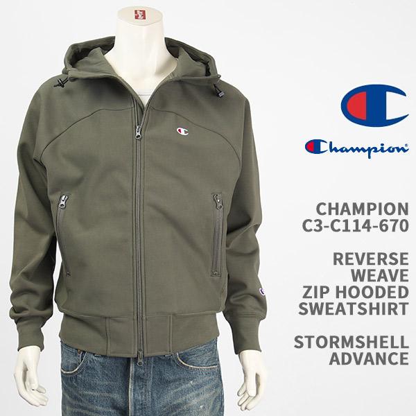 Champion チャンピオン スウェットパーカー フルジップ リバースウィーブ ストームシェル ア...