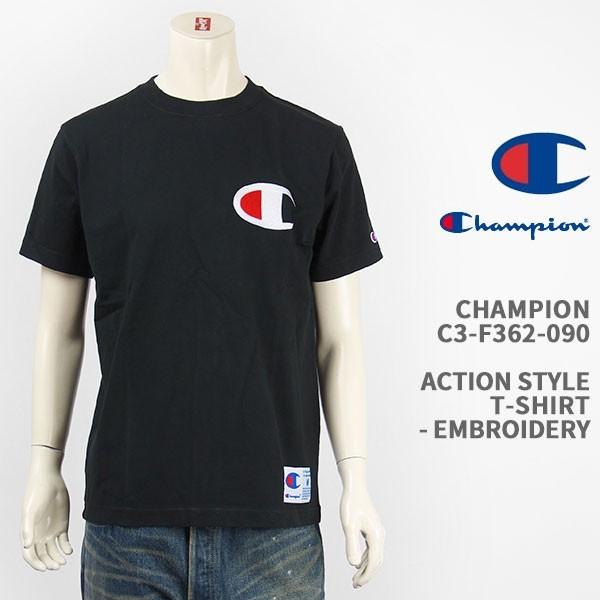 Champion チャンピオン 半袖 刺繍 Ｔシャツ ビッグロゴ アクションスタイル CHAMPIO...