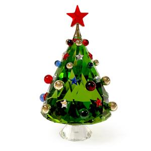 バカラ Baccarat 置物 クリスマスツリー ファイアー グリーン